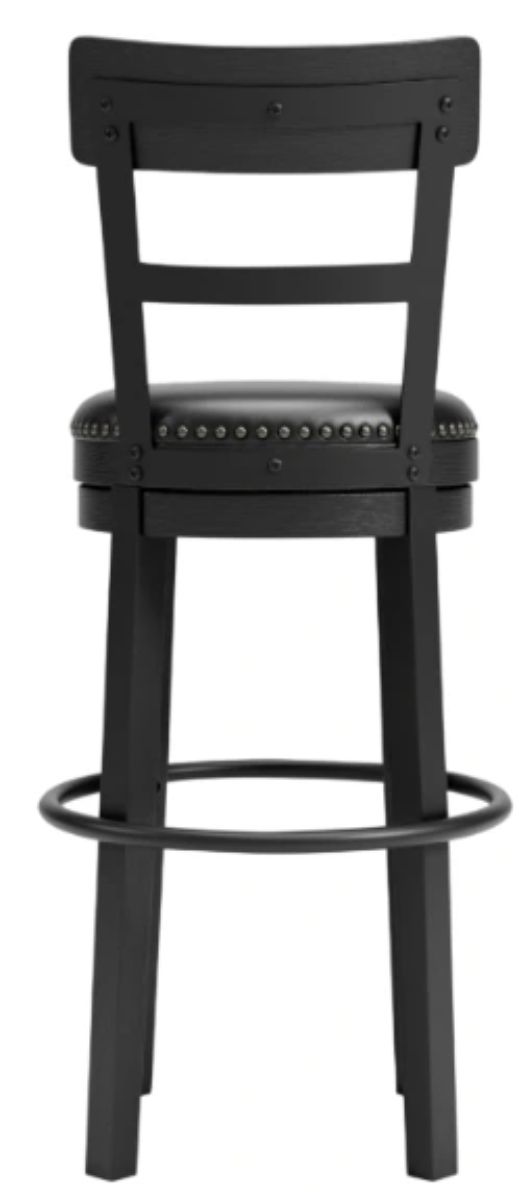 Signature Design by Ashley® Valebeck Black Tall Upholstered Swivel Bar Stool-4