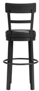 Signature Design by Ashley® Valebeck Black Tall Upholstered Swivel Bar Stool-4