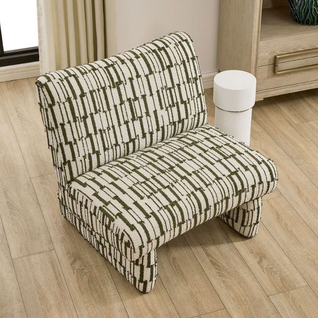Uttermost® Willa Moss Green/Off-White Accent Chair-3