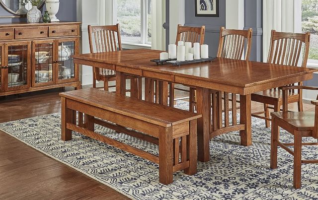 A-America® Laurelhurst Mission Oak Storage Dining Bench-1