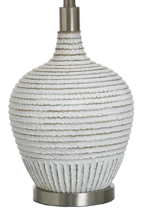 StyleCraft Ridged White Wash Table Lamp-1