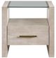 Steve Silver Co. Garland Glass Top End Table with Washed Parchment Base-1