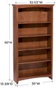 Whittier Wood® Furniture Customizable McKenzie 5-Shelf 30" Bookcase-1