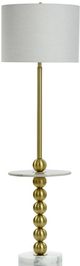 Harp & Finial® Dobbins Brass/White Floor Lamp-0