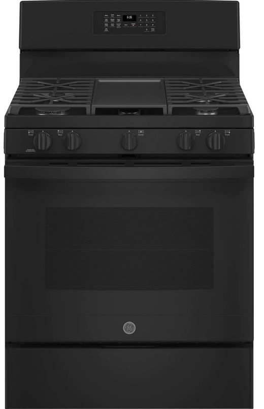 GE® 30" Black Free Standing Natural Gas Range-0