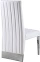 Meridian Furniture Porsha White/Chrome Vegan Leather Dining Chair-3