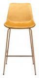 Zuo® Tony Yellow and Gold Bar Chair-1
