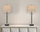 Cal® Lighting & Accessories Sitka 2-Piece Black Buffet Lamp Set-3