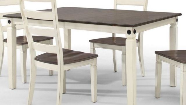 Intercon Glennwood Charcoal Dining Table with White Base-0