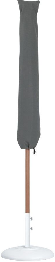 Meridian Furniture Amalfi White/Teak/White Aluminum Outdoor Patio Umbrella and Round Base-4