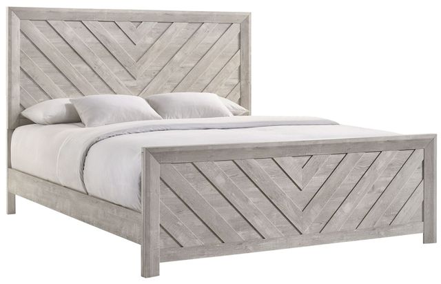 Elements International Eleanor White King Panel Bed-0