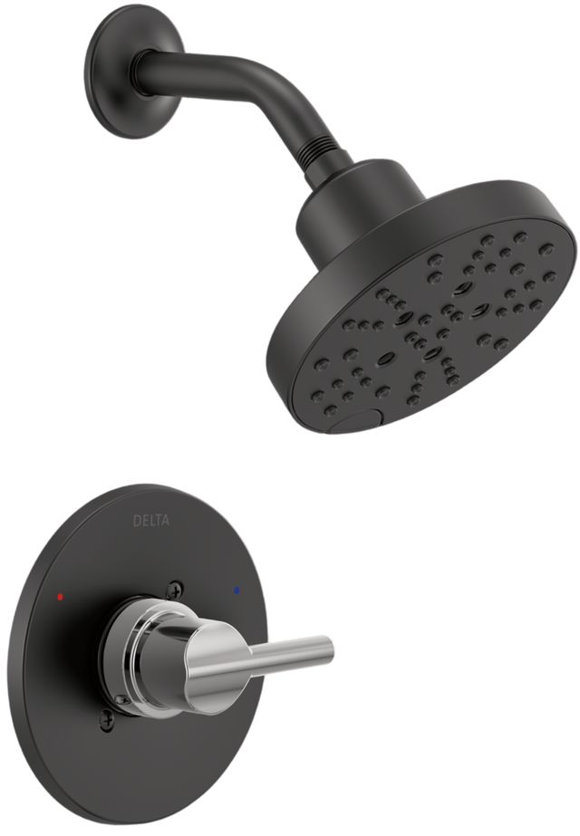 Delta Nicoli® Monitor® 14 Series H2Okinetic® Chrome/Matte Black Shower -0