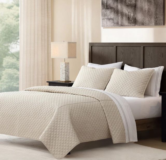 HiEnd Accents Farah 3-Piece Beige King Bedding Bundle-1