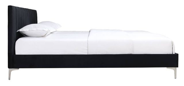 Mazin Furniture Melina Black Queen Upholstered Platform Bed-2