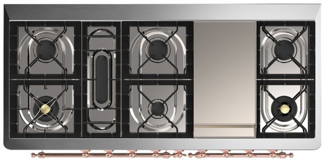 Ilve® Majestic III 60" Graphite Matte Pro Style Dual Fuel Natural Gas Range with Triple Glass Door and Copper Trim-3