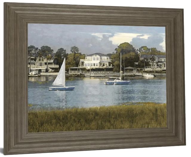 Classy Art Waterside Reflection by Alan Lambert Framed Print Wall Art-0