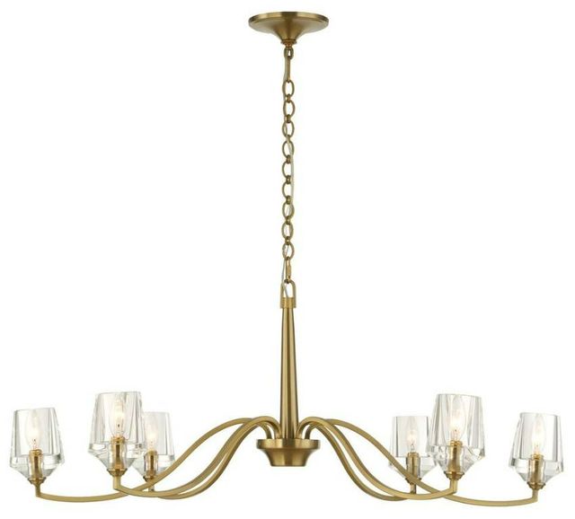 Uttermost® Barcelona Natural Brass 6 Light Chandelier-4