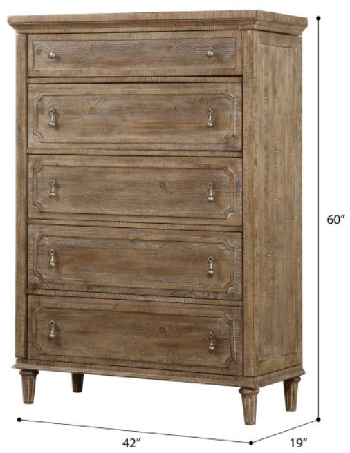 Emerald Home Interlude Sandstone Buff 5-Drawer Chest-2
