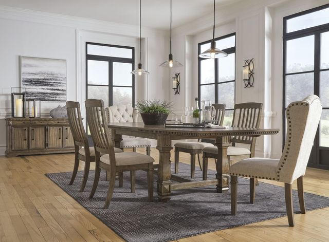 Signature Design by Ashley® Markenburg Beige/Brown Slat Back Dining Chair-4