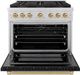 ZLINE Autograph Edition Paramount Series 36" Stainless Steel Pro Style Dual Fuel Range with Matte Black Door and  Champagne Bronze Accents-1