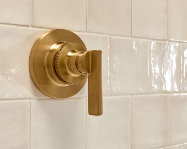 KOHLER® Castia® by Studio McGee MasterShower® Vibrant Brushed Moderne Brass Transfer Valve Trim with Lever Handle-1