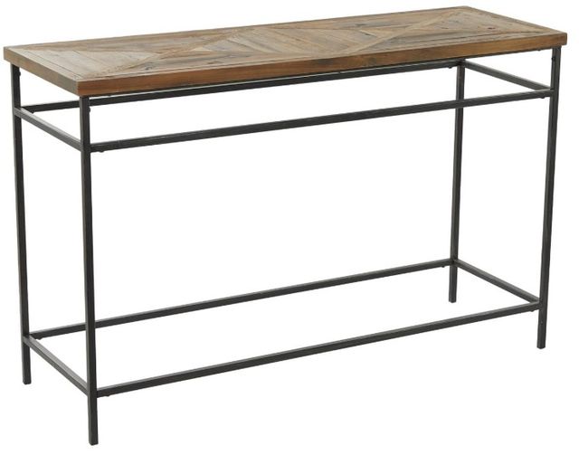 Deco Marche Brown 47" Console Table with Black Base-0