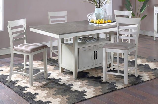 New Classic® Home Furnishings Richland 5-Piece White Counter Dining Set-1