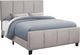 Monarch Specialties Inc. Grey Linen with Black Wood Legs Queen Bed-0