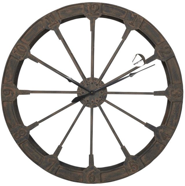 Deco Marche Brown Wheel Wall Clock-0
