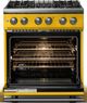Viking® 5 Series 30" Daffodil Pro Style Dual Fuel (NG) Range with Brushed Brass Trim-1