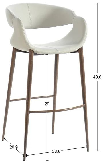 Stylecraft Light Gray/White Bar Stool-1