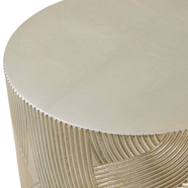 Uttermost® Cassandra Gold Leaf Drum Accent Table-3