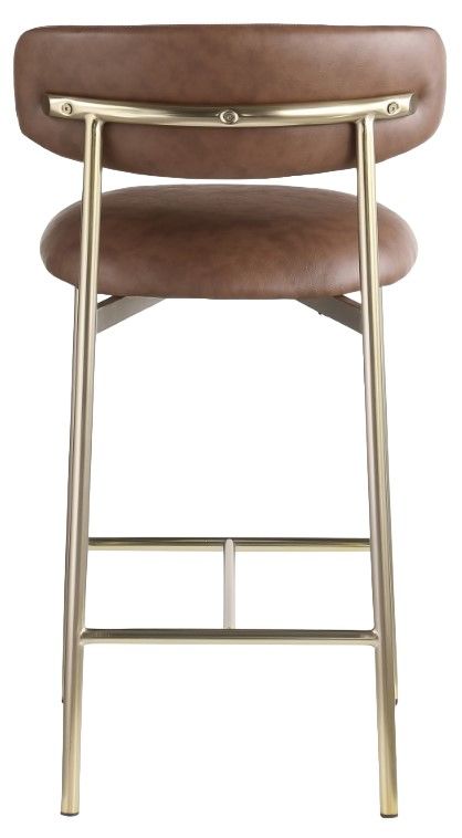 Meridian Furniture Lupita Brown/Brushed Gold Counter Stool-2