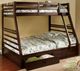 Furniture of America® California III Oak Twin/Full Bunk Bed-0
