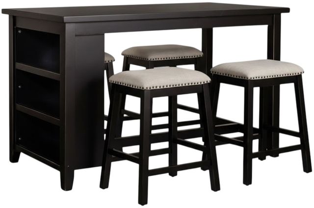 Liberty Furniture Brook Creek 5-Piece Black Counter Dining Set-0