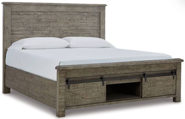 Signature Design by Ashley® Brennagan 5-Piece Gray King Panel Storage Bed Set-1