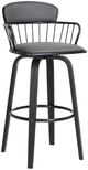 Armen Living Willow Gray/Black Swivel Counter Stool-0