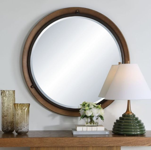Uttermost® Porthole Rubbed Bronze Round Mirror-2