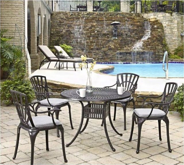 homestyles® Grenada 30" Charcoal Outdoor Dining Table-2