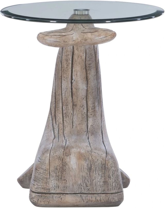 Powell® Wally The Whale Glass Top Side Table with Driftwood Base-1