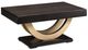 Handstone Customizable Contempo Brushwork Peppercorn Pedestal Coffee Table with Metal Curves-0