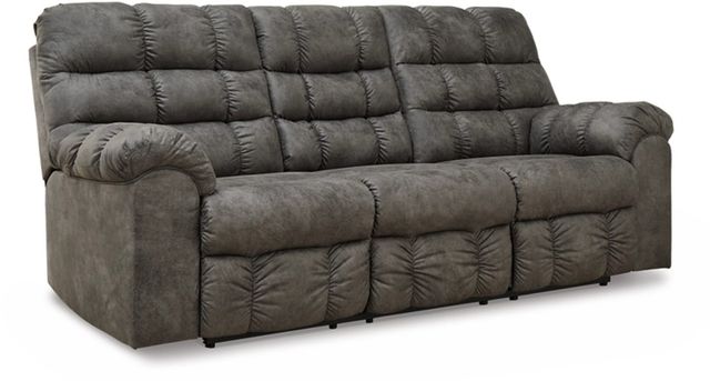 Signature Design by Ashley® Derwin Concrete Reclining Sofa with Drop Down Table-0