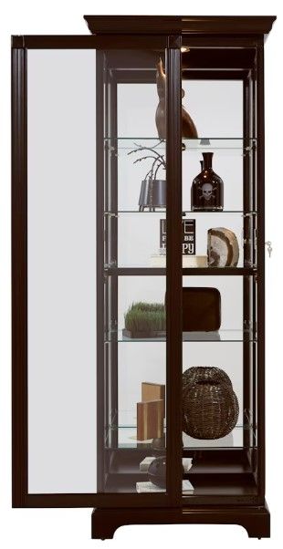Pulaski™ PFC Deep Cherry Brown Two Way Sliding Door Curio-2