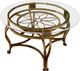 HH2 Home Scottsdale Glass Top Coffee Table with Brown Rust Base-0