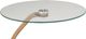 Brassex Inc. Glass Top Accent Table with Rose Gold Base-1