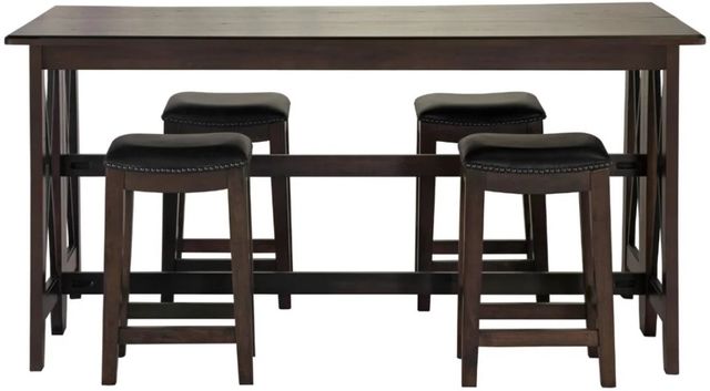 Bernards Carmina 5-Piece Antique Brown/Black Drop Leaf Counter Set-2