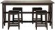 Bernards Carmina 5-Piece Antique Brown/Black Drop Leaf Counter Set-2