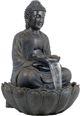 A & B Home Antique Black Buddha Fountain-1
