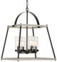 Uttermost® Edgecomb Faux Beechwood/Matte Black 4-Light Indoor-Outdoor Pendant-0