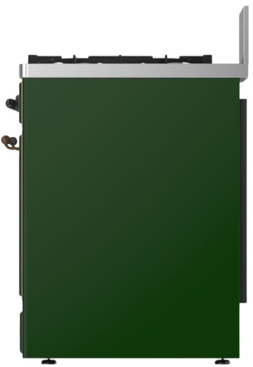 Ilve® Majestic III 30" Emerald Green Pro Style Dual Fuel Natural Gas Range with Solid Door and Burnished Trim-3
